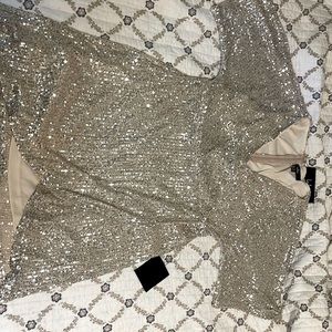 Lulus dress - weekender silver sequin faux mini wrap dress